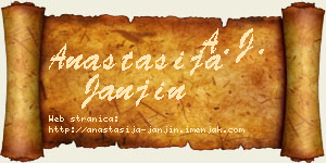 Anastasija Janjin vizit kartica